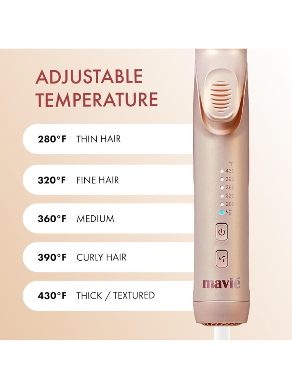 360° Airflow Styler, 2 in 1 Curling Wand & Hair Straightener, 5 Heat Temps - Picture 5 of 8